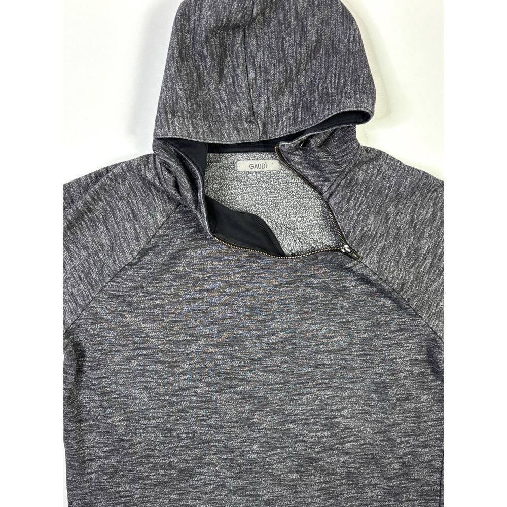 GAUDI Hooded Pullover Sweatshirt Men's XXL Quarter Zip Heather Gray - Picture 2 of 12